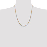 14k Tri-Color 2.9mm D/C Rope Chain
