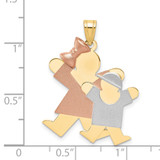 14k Tri-Color Big Girl and Little Boy Engravable Charm - XK-8D151765-3183