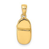 14k  3D Two-tone Baby Shoe Charm