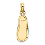 14k  3D W/ Aqua Enamel Summer Slipper Charm