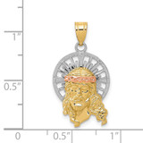 14K Tri-color Diamond-cut Christ Charm - D3-B33692F3-9968