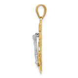 14k Tri-color Diamond-cut w/Textured Mariner's Cross Pendant - C3-982CB123-8234