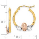 14K Tri-color Guadalupe Hoop Earrings - TF-573AA15E-4807