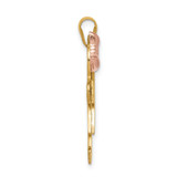 14k Tri-Color Large Girl on Left and Boy on Right Engravable Charm - XK-5B1389D1-4991