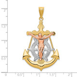 14k Tri-Color Mariner Crucifix Pendant - K6-D613D46C-4570
