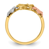 14k Tri-color Plumeria Ring - D1-BEE8A12D-3602