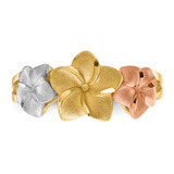 14k Tri-color Plumeria Ring - D1-BEE8A12D-3602