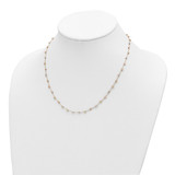 14K Tri-color Polished Diamond-cut Fancy Beaded 18 inch Necklace