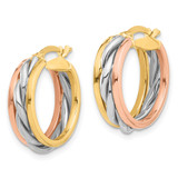14K Tri-color Polished Hoop Earrings - TF-93C4B0A8-9521