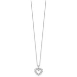 10k White Gold 1/2 carat Lab Grown Diamond VS/SI+ G+ Complete 18 inch Heart Pendant Necklace