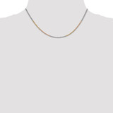 14K Tri-colored 16 inch 1.75mm Diamond-cut Rope with Lobster Clasp Chain