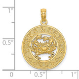 14K TURKS AND CAICOS Circle w/ Crab Charm