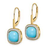 14k Turquoise and Diamond Leverback Earrings - EM-0550266F-7788