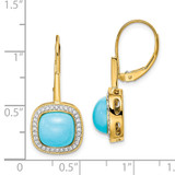 14k Turquoise and Diamond Leverback Earrings - EM-0550266F-7788