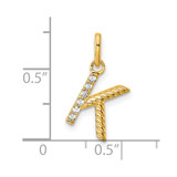 14k Twisted .05 ct. Diamond Initial K Charm