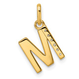 14k Twisted .05 ct. Diamond Initial M Charm