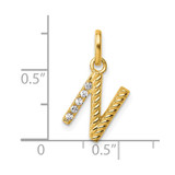 14k Twisted .05 ct. Diamond Initial N Charm
