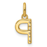 14k Twisted .05 ct. Diamond Initial P Charm