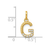 14k Twisted .07 ct. Diamond Initial G Charm