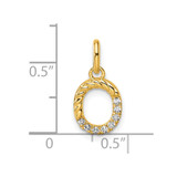 14k Twisted .07 ct. Diamond Initial O Charm