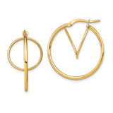 14k Twisted Circle Inside Hoop Earrings