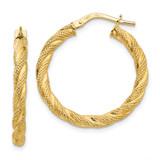14K Twisted Textured Hoop Earrings - TH-3DAF42CA-9109