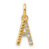 14k Twisted with .05 ct. Diamond Initial A Charm