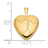 14k Two Interlocked Hearts 16mm Heart Locket
