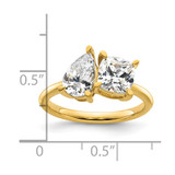14k Two Stone 1 carat Pear and 1 carat Cushion Ring Mounting
