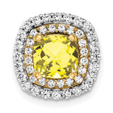14k Two Tone 1/2 carat Lab Grown Diamond VS/SI+ G+ and Lab Created Yellow Sapphire Chain Slide Pendant - PM-926143E6-2364