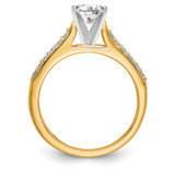 14k Two Tone 1/4 carat Lab Grown Diamond VS/SI+ G+ Semi Mount Peg Set Engagement Ring - RM-41C164A1-6152