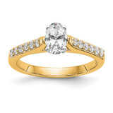 14k Two Tone 1/4 carat Lab Grown Diamond VS/SI+ G+ Semi Mount Peg Set Engagement Ring - RM-41C164A1-6152