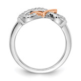 14k Two Tone Diamond Heart Infinity Symbol Ring