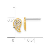 14K Two Tone Leaf Post Earrings