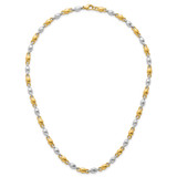 14k Two Tone Polished 5.25mm Round Fancy Link 18 inch Necklace