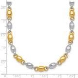 14k Two Tone Polished 5.25mm Round Fancy Link 18 inch Necklace