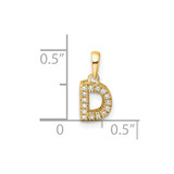 14K  Diamond Letter D Initial with Bail Pendant