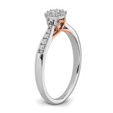 14k Two Tone Rose and White Gold 1/5 carat Lab Grown Diamond VS/SI+ G+ Petite Engagement Ring