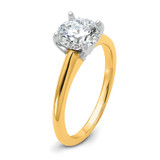 14k Two-Tone 1 1/2 carat Certified Lab Grown Diamond VS/SI+ G+ Round Complete Solitaire Engagement Ring