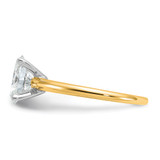 14k Two-Tone 1 1/2 carat Certified Lab Grown Diamond VS+ F+ Oval Complete Solitaire Engagement Ring