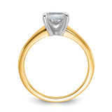 14k Two-tone 1 1/2 carat Lab Grown Diamond VS/SI+ G+ Emerald Solitare Complete Engagement Ring