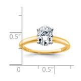 14k Two-Tone 1 1/4 carat Certified Lab Grown Diamond VS/SI+ G+ Oval Complete Solitaire Engagement Ring
