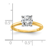 14k Two-Tone 1 1/4 carat Certified Lab Grown Diamond VS/SI+ G+ Round Complete Solitaire Engagement Ring