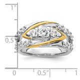 14k Two-Tone 1 1/6 carat Lab Grown Diamond VS/SI+ G+ Complete Fashion Ring