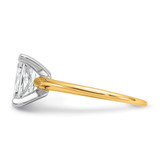 14k Two-tone 1 3/4 carat Certified Lab Grown Diamond VS/SI+ G+ Radiant Solitare Complete Engagement Ring