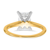 14k Two-tone 1 3/4 carat Certified Lab Grown Diamond VS/SI+ G+ Radiant Solitare Complete Engagement Ring