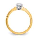 14k Two-tone 1 carat Certified Lab Grown Diamond VS/SI+ G+ Radiant Solitare Complete Engagement Ring