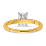 14k Two-tone 1 carat Certified Lab Grown Diamond VS/SI+ G+ Radiant Solitare Complete Engagement Ring