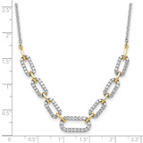 14k Two-tone 1 carat Lab Grown Diamond VS/SI+ G+ 18 inch Fashion Link Necklace