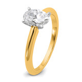 14k Two-Tone 1 carat Lab Grown Diamond VS/SI+ G+ Oval Complete Solitaire Engagement Ring